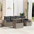 vidaXL 6 Piece Poly Rattan Sofa Set in Gray