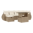 vidaXL 7 Piece Poly Rattan Sofa Set in Beige