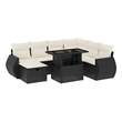 vidaXL 8 Piece Poly Rattan Sofa Set in Black/White/Cream