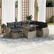 vidaXL 8 Piece Poly Rattan Small Sofa Set in Gray