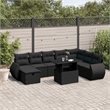 vidaXL 9 Piece Poly Rattan Sofa Set in Black