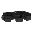 vidaXL 9 Piece Poly Rattan Sofa Set in Black