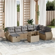 vidaXL 9 Piece Steel Sofa Set in Gray/Beige