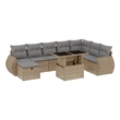 vidaXL 9 Piece Steel Sofa Set in Gray/Beige