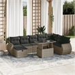 vidaXL 9 Piece Poly Rattan Small Sofa Set in Gray