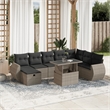 vidaXL 9 Piece Poly Rattan Sofa Set in Gray