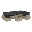 vidaXL 9 Piece Poly Rattan Sofa Set in Gray