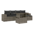 vidaXL 6 Piece Poly Rattan Patio Sofa Set
