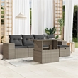 vidaXL 6 Piece Poly Rattan Sofa Set in Gray