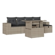 vidaXL 6 Piece Poly Rattan Sofa Set in Gray