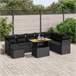 vidaXL 9 Piece Sofa Set in Black