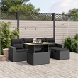 vidaXL 6 Piece Poly Rattan Sofa Set in Black