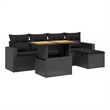vidaXL 6 Piece Poly Rattan Sofa Set in Black