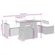 vidaXL 6 Piece Poly Rattan Sofa Set in Black/White/Cream