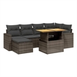 vidaXL 7 Piece Solid Acacia Wood Patio Sofa Set