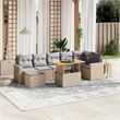 vidaXL 8 Piece Poly Rattan Sofa Set in Gray/Beige