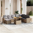 vidaXL 9 Piece Solid Acacia Wood Small Sofa Set in Gray/Beige