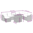 vidaXL 9 Piece Solid Acacia Wood Small Sofa Set in Gray/Beige