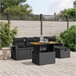 vidaXL 6 Piece Poly Rattan Sofa Set in Black