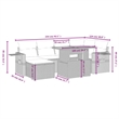 vidaXL 7 Piece Solid Acacia Wood Sofa Set in Gray/Beige