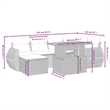 vidaXL 7 Piece Poly Rattan Patio Sofa Set