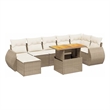 vidaXL 8 Piece Solid Acacia Wood Small Sofa Set in Beige