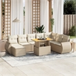 vidaXL 9 Piece Steel Sofa Set in White/Cream/Beige