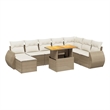vidaXL 9 Piece Steel Sofa Set in White/Cream/Beige
