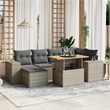 vidaXL 7 Piece Solid Acacia Wood Sofa Set in Gray