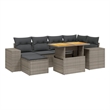 vidaXL 7 Piece Solid Acacia Wood Sofa Set in Gray
