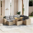 vidaXL Solid Acacia Wood Large Sofa Set in Beige