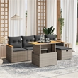 vidaXL 6 Piece Poly Rattan Sofa Set in Gray