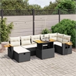 vidaXL 8 Piece Poly Rattan Sofa Set in Black/White/Cream