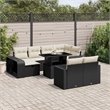 vidaXL 11 Piece Poly Rattan Sofa Set in Black/White/Cream