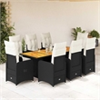 vidaXL 9 Piece Steel Bistro Set in Black