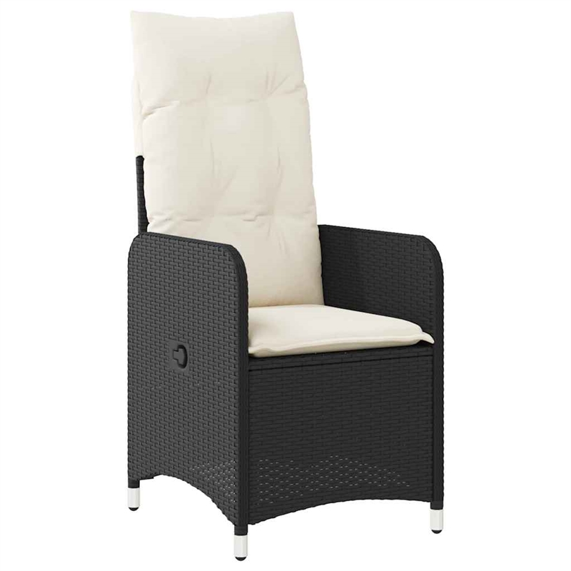 vidaXL 9 Piece Steel Bistro Set in Black