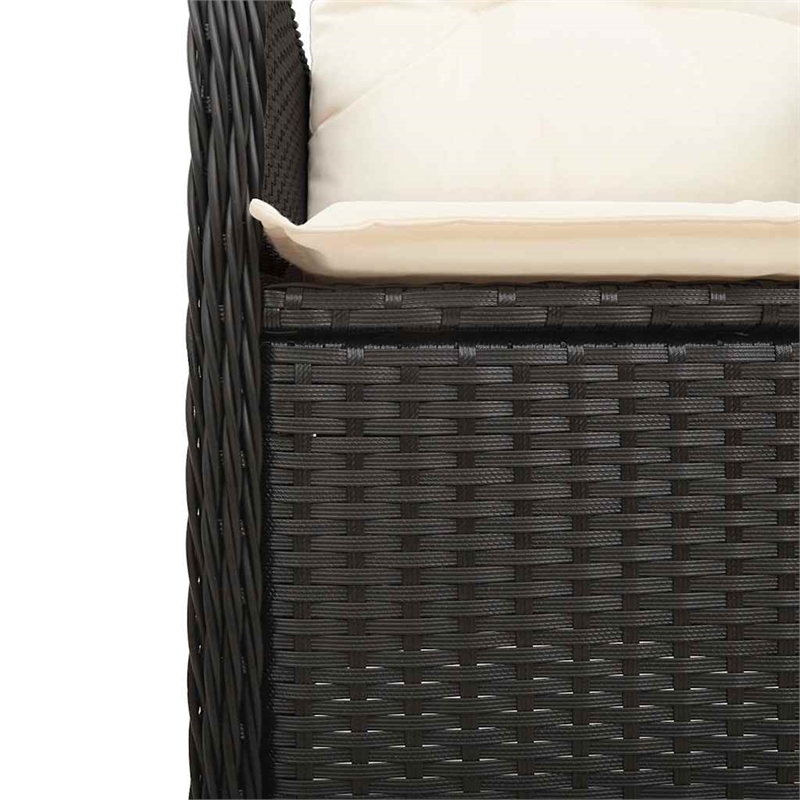 vidaXL 9 Piece Steel Bistro Set in Black