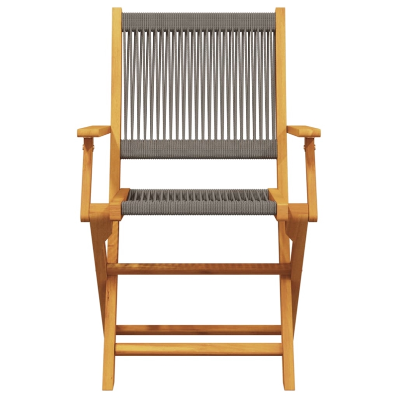 vidaXL Solid Acacia Wood Bistro Set in Gray