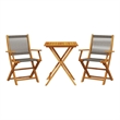 vidaXL Solid Acacia Wood Bistro Set in Gray