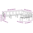 vidaXL 6 Piece Steel Large Sofa Set in Black/Taupe