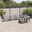 vidaXL Steel Large Sofa Set in Black/Gray