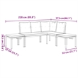 vidaXL 4 Piece Steel Sofa Set in Black/Beige
