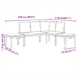 vidaXL 4 Piece Steel Sofa Set in Black/Gray