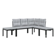 vidaXL 4 Piece Steel Sofa Set in Black/Gray