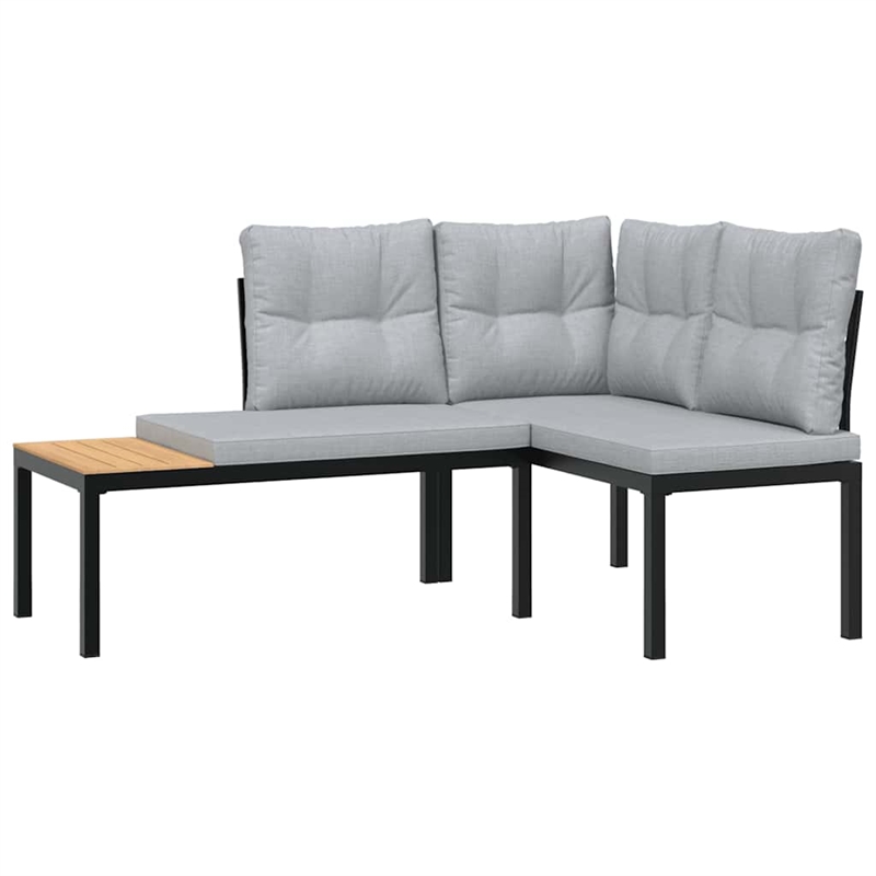 vidaXL 5 Piece Steel Large Sofa Set in Black
