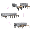 vidaXL 5 Piece Steel Large Sofa Set in Black