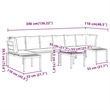 vidaXL 5 Piece Steel Large Sofa Set in Black