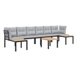 vidaXL 5 Piece Steel Large Sofa Set in Black