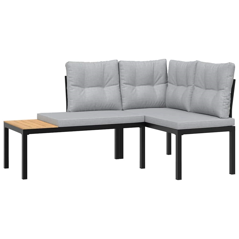 vidaXL 4 Piece Steel Sofa Set in Black/Gray