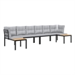vidaXL 4 Piece Steel Sofa Set in Black/Gray